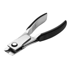 Stainless Steel Staple Remover with Black Grips Isolated on White Background office supplies stationery isolated on a transparent background