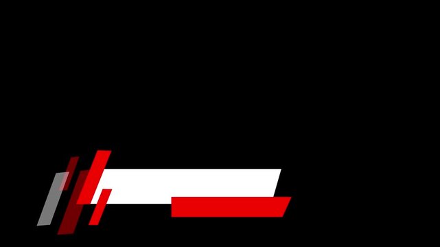 Simple and Modern Lower Third Animation with Red Colors. Video Templates Animation in Alpha Channel ,Lower Third animation in 4k - Cool simple modern designed - colored lower third animation