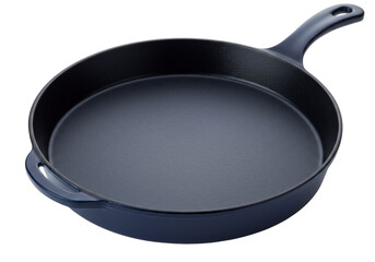 Isolated Enameled Cast Iron Skillet, Frying Pan for Cooking Gourmet Meals at Home