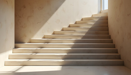 Fototapeta premium Artistic stairs with soft shadows – used in design layouts
