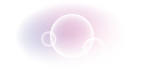 Soft glowing translucent spheres with subtle pink and purple gradients abstract design.