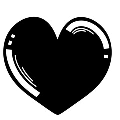 Black Heart Doodle Cute