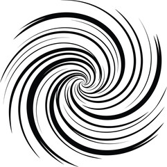 High speed black and white spiral swirl lines vortex effect, dynamic abstract movement graphic vector illustration background element design.