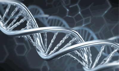 3D rendered helix structure of DNA molecule