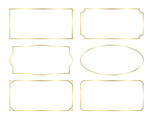 Luxury golden rectangular frames set