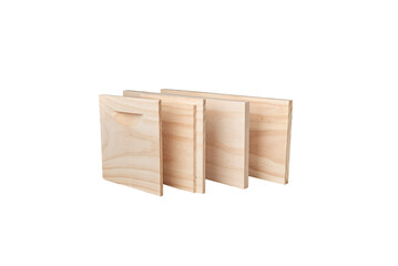 Four small wooden boards for crafts or decoration