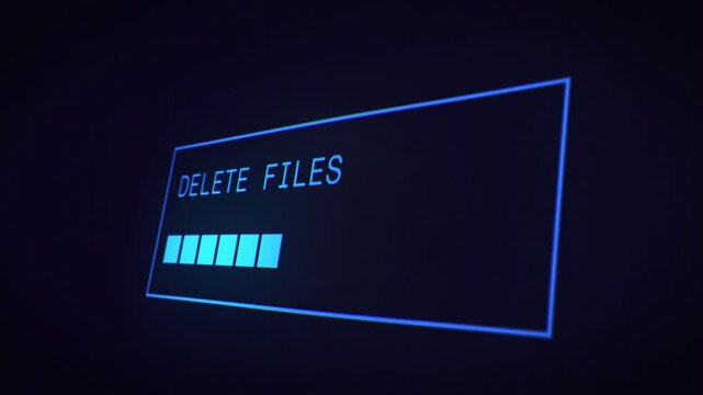 Delete file interface mouse click button digital screen display.