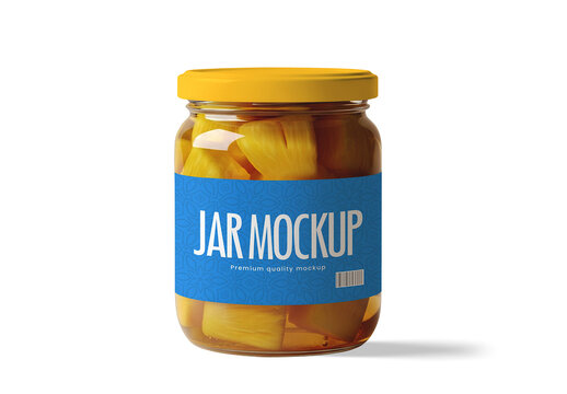 Pineapple Glass Jar Packaging Mockup