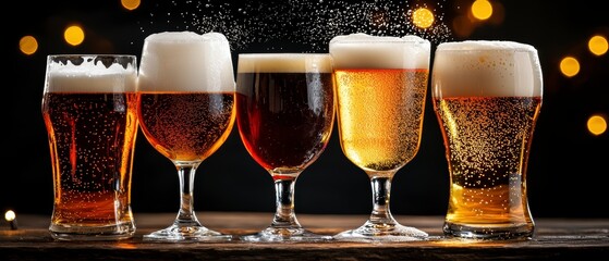 Celebratory Craft Beer Tasting Event Brewery Photography Evening Ambiance Close-Up Beverage Appreciation