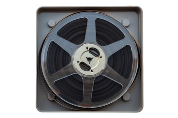 Film reel close-up on transparent background