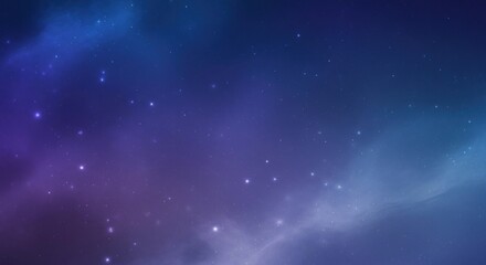A vast, starry, blue and purple expanse with a few scattered stars and wisps of clouds.