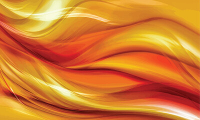 Abstract Warm Flowing Waves of Red and Yellow