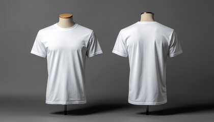 White T-Shirt Front and Back Mockup on Faceless Mannequin &mdash; Clean Product Demo