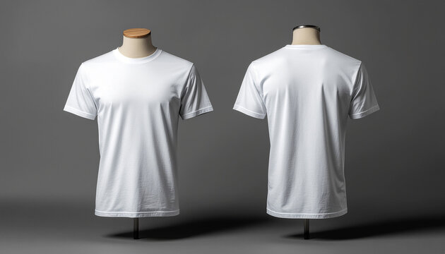 White T-Shirt Front and Back Mockup on Faceless Mannequin &mdash; Clean Product Demo