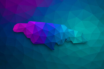 Obraz premium Stylized Low-Poly Geometric Jamaica Map