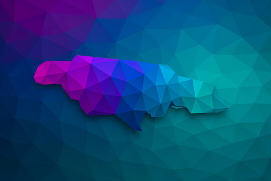 Stylized Low-Poly Geometric Jamaica Map


