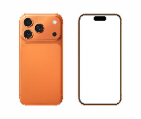 Two phones, one showing the camera lenses, the other is showing the screen.