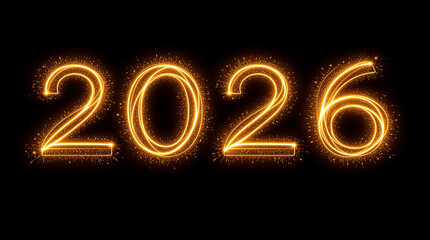 Illuminated 2026: A radiant display of the year 2026, crafted with glowing lines and a captivating aura, set against a dark background, evoking a sense of anticipation and the promise of the future. 