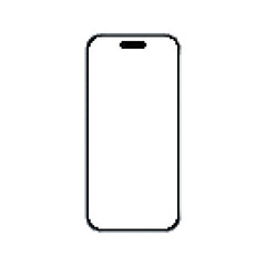 Simple Mobile Telephone Mockup with Blank Display Isolated on White