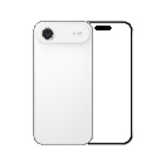 Modern Smartphone Pair Displaying Camera Lens and Blank Screen Isolated on White