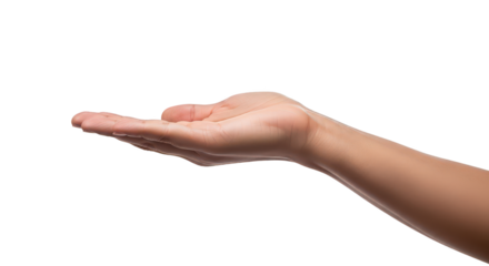 Open human hand offering something or receiving
