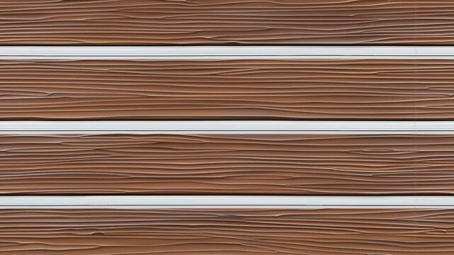 Seamless textured wooden siding with horizontal grooves. Camera moves right truck. Horizontal Dynamic background loop.