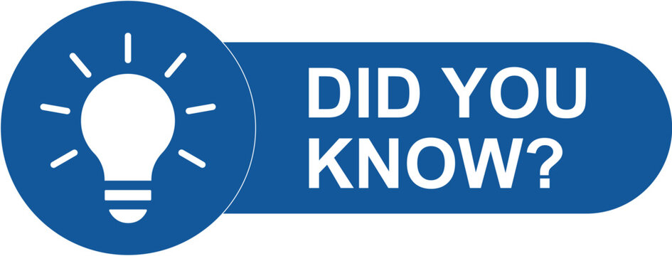 Did You Know Banner Vector &mdash; Blue Informational Button with Lightbulb Icon