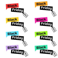 set of sale tags black Friday 
