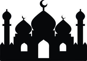 mosques silhouette vector illustration