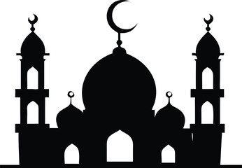 mosques silhouette vector illustration