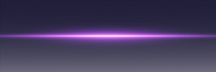 Purple neon glowing lines effect. On a transparent background.