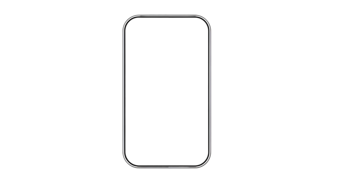 Outline of a Modern Smartphone on Black Background