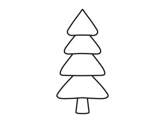 Hand Drawn Christmas Fir Tree Silhouette
