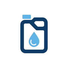 Fuel or water container with droplet icon, illustrating liquid storage and conservation