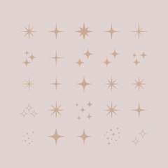 Golden stars seamless pattern on white background