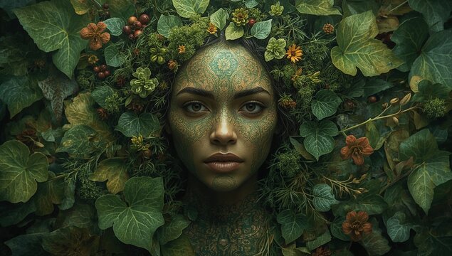 Concept portrait of gaia and mother nature