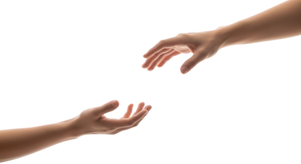Two hands reaching out to each other