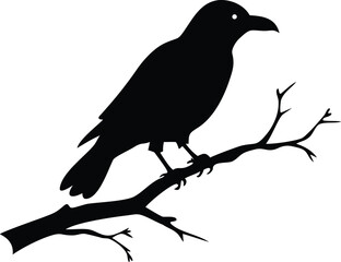 Fototapeta premium raven bird silhouette on a dead tree branch