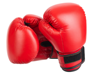 red boxing gloves isolated