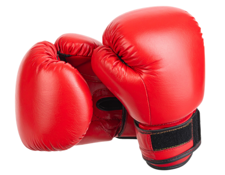 red boxing gloves isolated