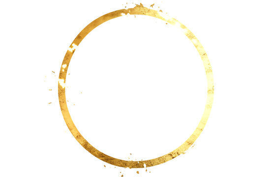 Ancient gold torc necklace artifact isolated on transparent background