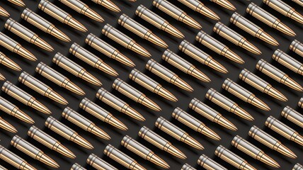 A Symmetrical Display of Ammunition Symbolizing Discipline and Military Engineering