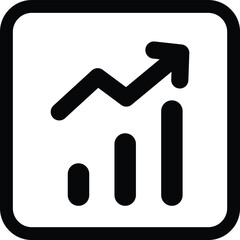 a square rising line and bar chart icon