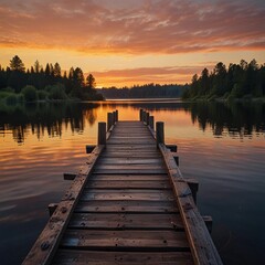 Peaceful Sunset Reflection Scene