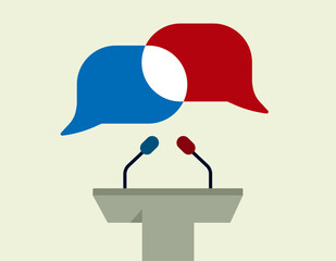 Debate talk discussion share thoughts illustration