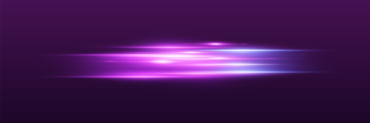 Abstract purple light streaks on dark background