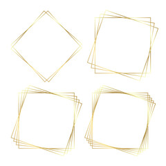 Abstract golden layered frames set
