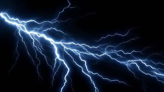 Electric Arc Flash, bright electric arcs crackling, intense white-blue lightning energy wipe on black background, overlay effect