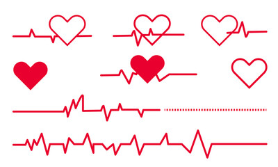 ECG heartbeat line, health care icon logo, vector illustration of heartbeat, EKG, cardiology, medical, digital heartbeat graphics