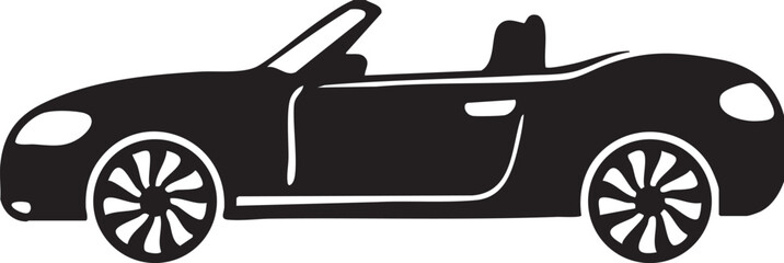 Vector of a Convertible, Cabriolet Sports Car Silhouette